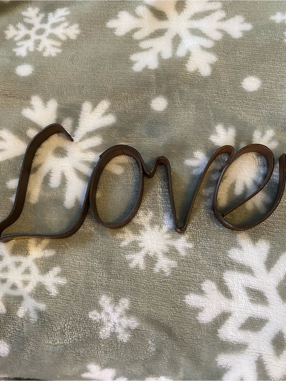 Rustic 'Love' Metal Wall Accent - Brown